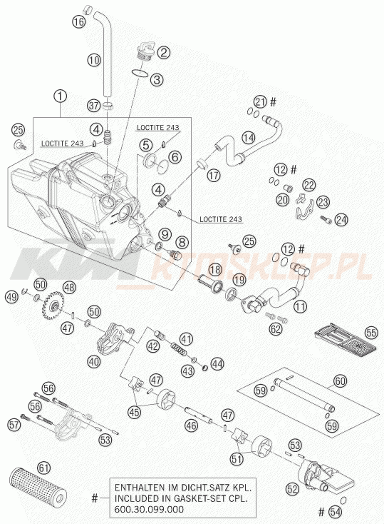 Schemat "smarowanie silnika" do KTM 950 SUPERENDURO R