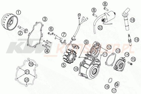 Schemat "układ zapłonowy" do KTM 350 SX-F