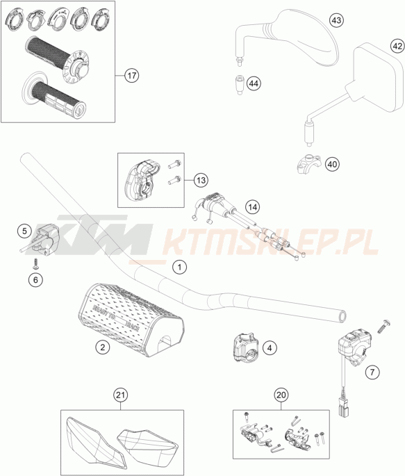 Schemat "kierownica i osprzęt" do KTM 350 EXC-F CHAMPION EDITION