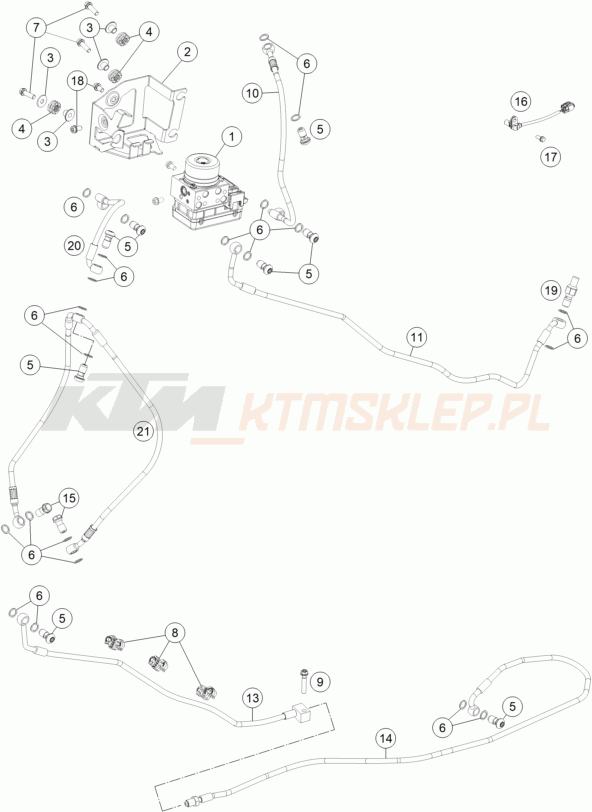 Schemat "system ABS " do KTM 1290 Super Duke R