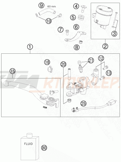 Schemat "przedni hamulec" do KTM 690 DUKE R