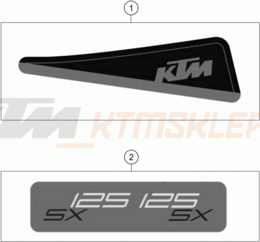 Schemat "naklejki" do KTM 125 SX