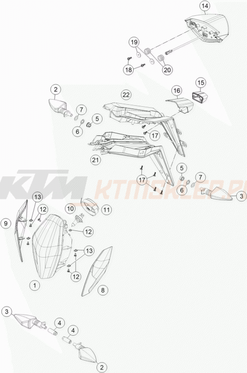 Schemat "oświetlenie" do KTM 1290 SUPERDUKE R ABS