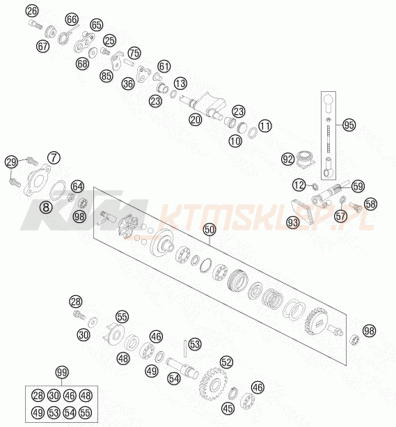 Schemat "zawór wydechowy" do KTM 85 SXS 17/14