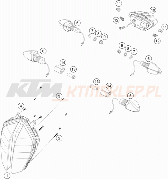 Schemat "oświetlenie" do KTM 790 Duke