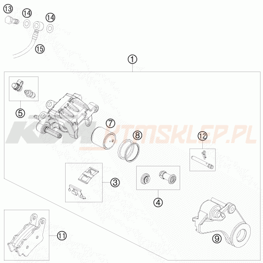 Schemat "zacisk hamulcowy tył" do KTM 690 DUKE