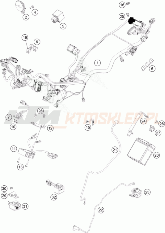 Schemat "wiązka elektryczna" do KTM 390 DUKE ABS BAJAJ