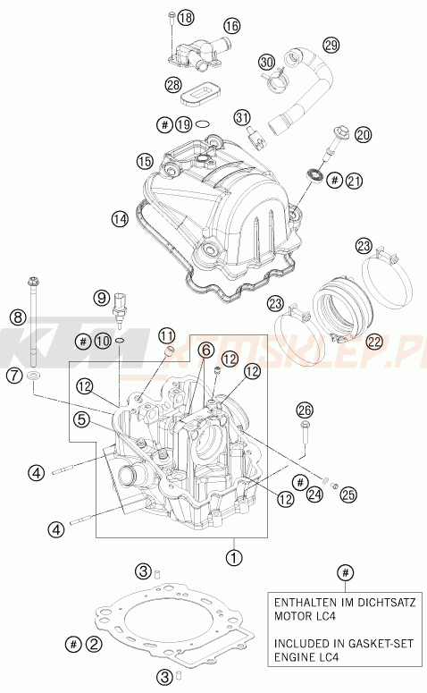 Schemat "głowica" do KTM 690 ENDURO R