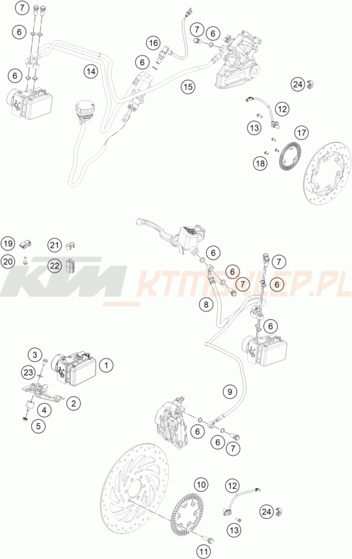 Schemat "system ABS " do KTM RC 390 WHITE / ABS