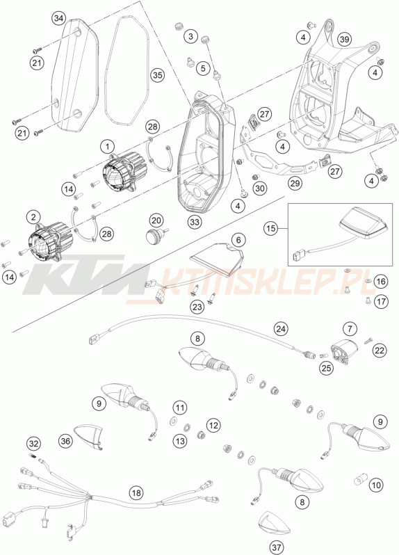 Schemat "oświetlenie" do KTM 450 RALLY Factory Replica