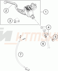 Schemat "przedni hamulec" do KTM 125 DUKE