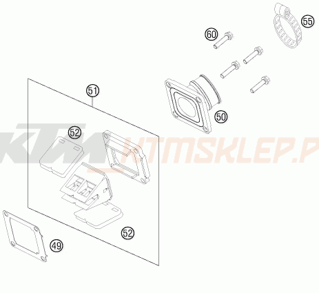 Schemat "REED VALVE CASE" do KTM 85 SX 19/16