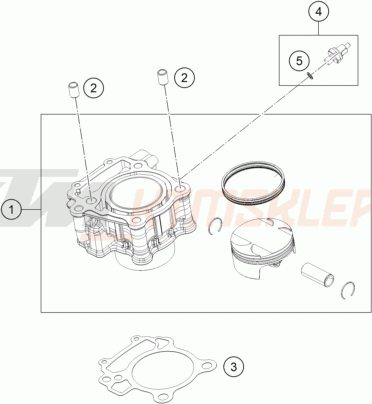 Schemat "cylinder" do KTM 125 DUKE, blue - nHD
