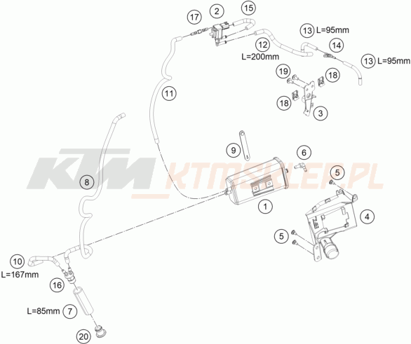 Schemat "EVAPORATIVE CANISTER" do KTM 890 SMT