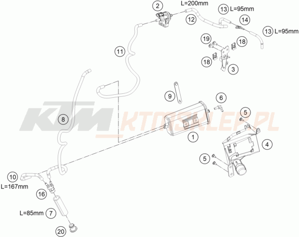 Schemat "EVAPORATIVE CANISTER" do KTM 890 SMT