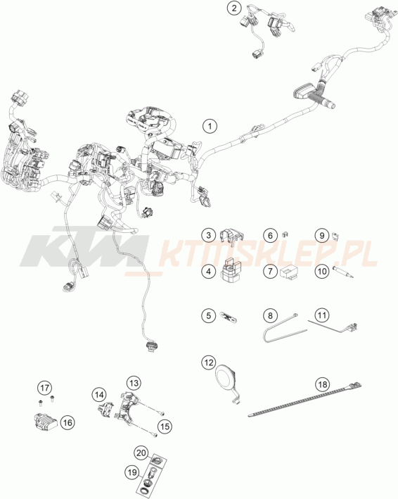 Schemat "wiązka elektryczna" do KTM 890 SMT