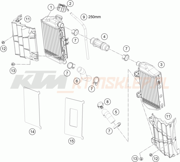 Schemat "układ chłodzenia" do KTM 85 SX 19/16