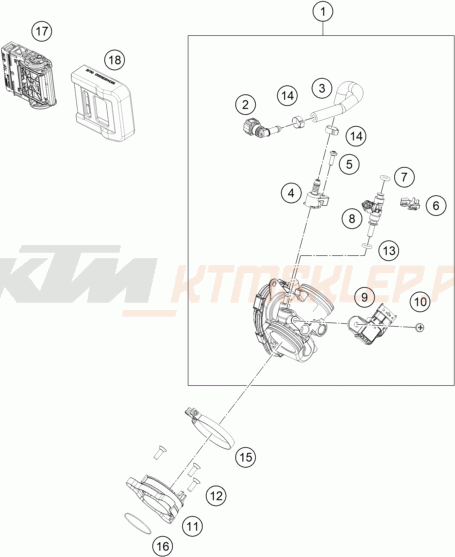 Schemat "wtrysk paliwa" do KTM 390 DUKE, orange