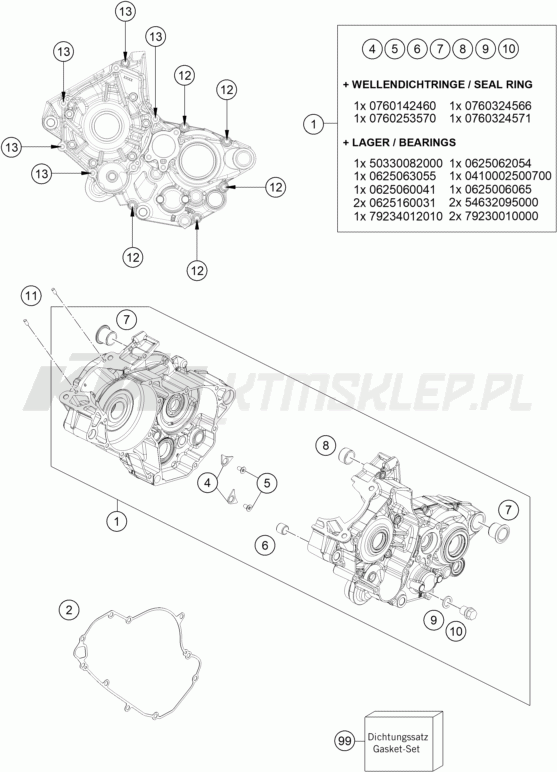 Schemat "kartery" do KTM 125 XC