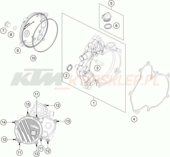 Schemat "pokrywa sprzęgła" do KTM 50 SX