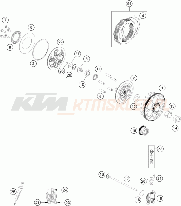 Schemat "sprzęgło" do KTM 150 SX