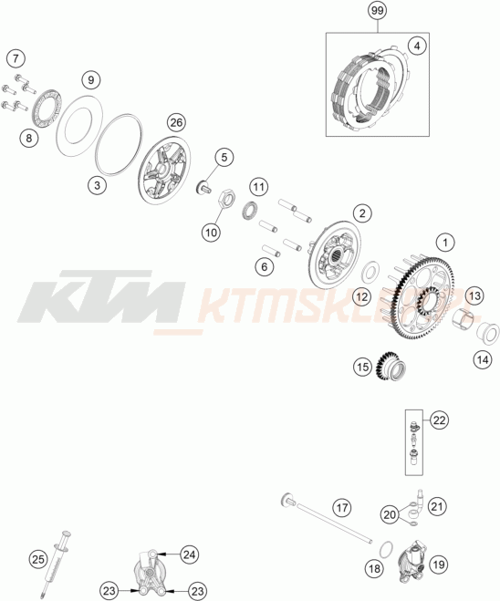 Schemat "sprzęgło" do KTM 125 XC-W