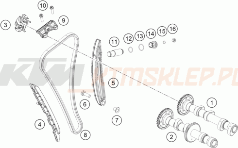 Schemat "układ rozrządu" do KTM 990 DUKE R
