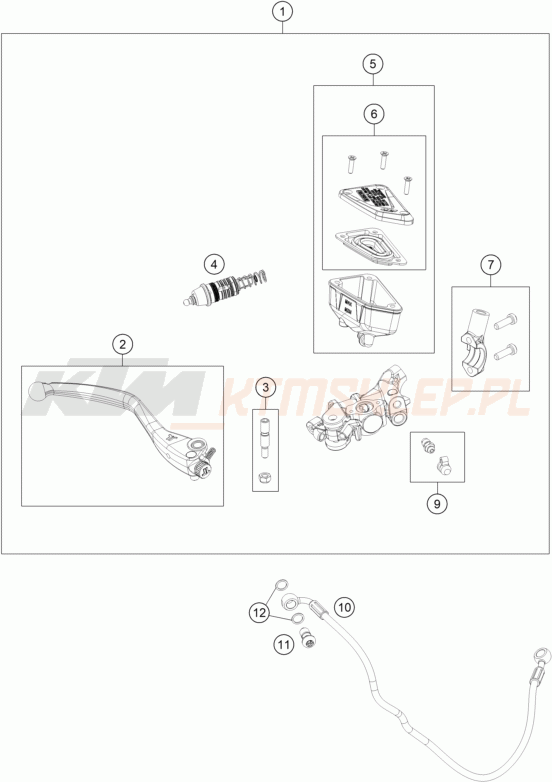 Schemat "przedni hamulec" do KTM 990 DUKE