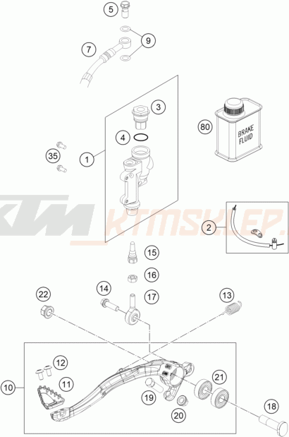 Schemat "tył hamulec - pompa" do KTM 300 XC-W HARDENDURO
