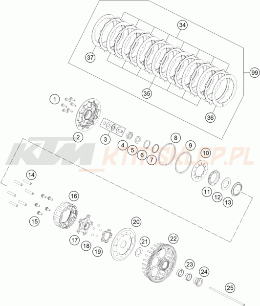Schemat "sprzęgło" do KTM 450 SMR