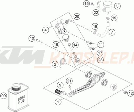 Schemat "tył hamulec - pompa" do KTM 1390 SUPER DUKE R EVO, black
