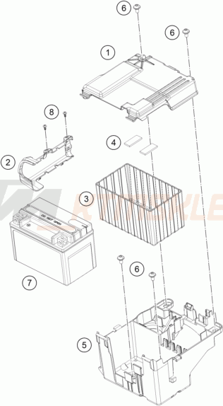 Schemat "akumulator" do KTM 390 DUKE, blue