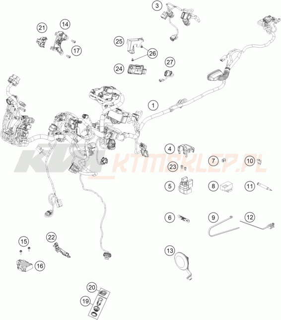 Schemat "wiązka elektryczna" do KTM 790 ADVENTURE, orange