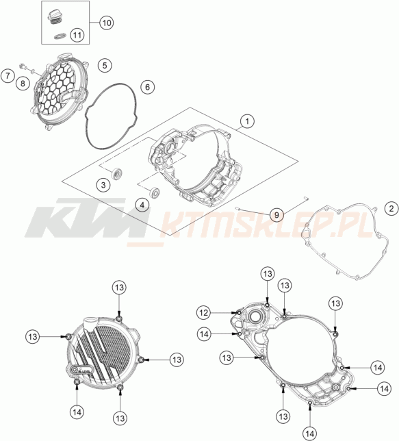 Schemat "pokrywa sprzęgła" do KTM 150 SX