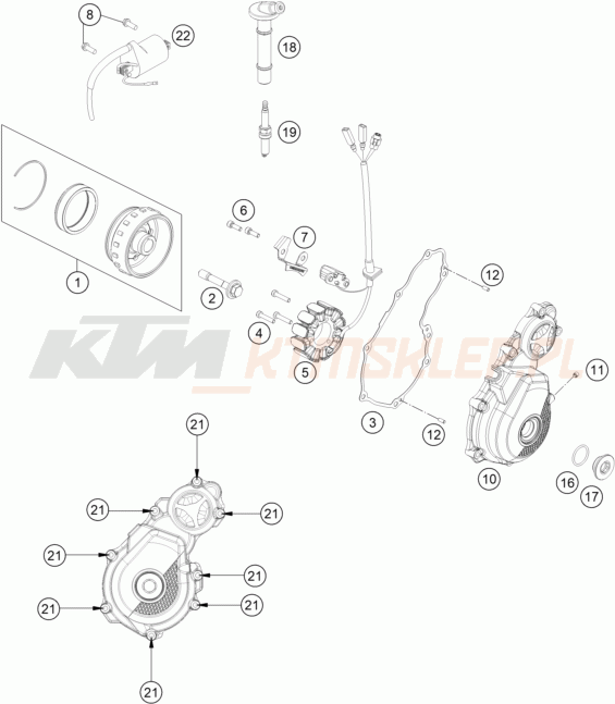 Schemat "układ zapłonowy" do KTM 350 XC-F FACTORY EDITION